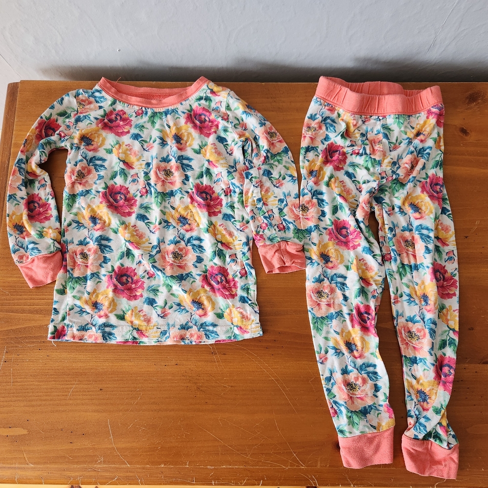 Little One Shop 12-18m Bamboo Floral Pajama Set